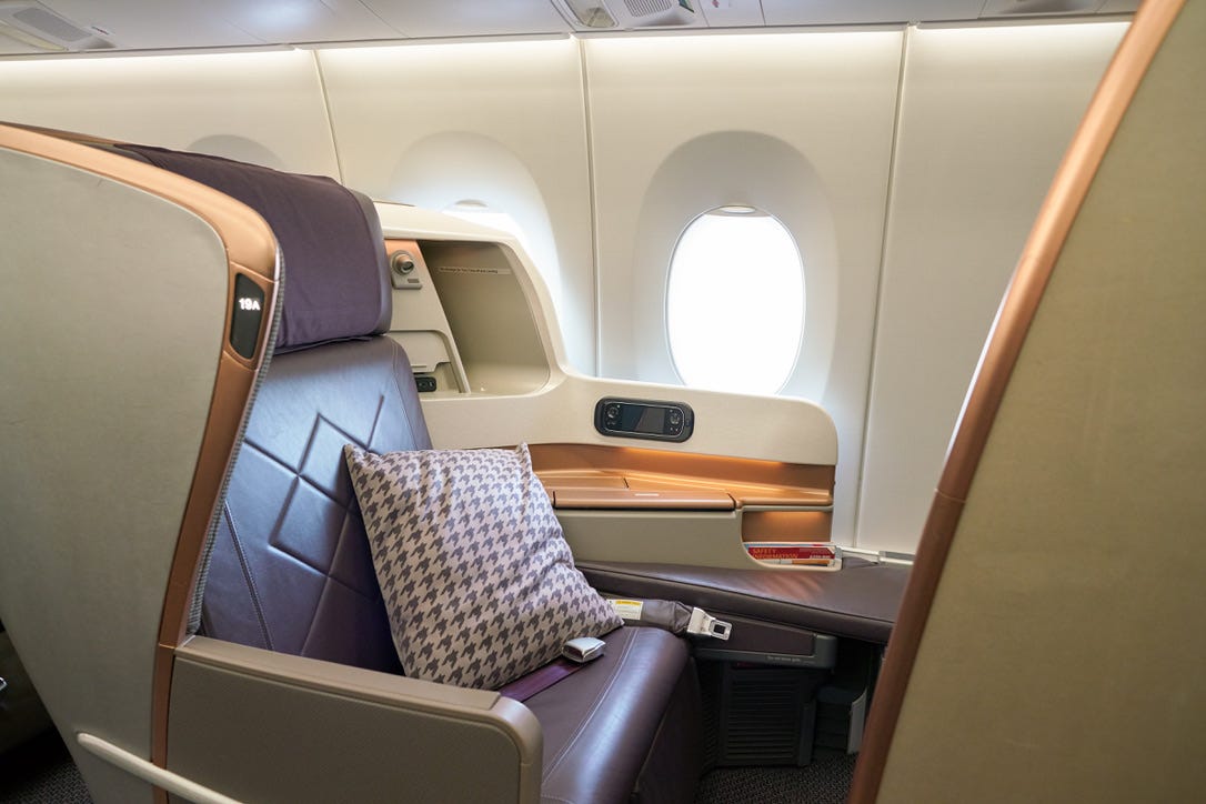 Singapore Airlines A350 business class.