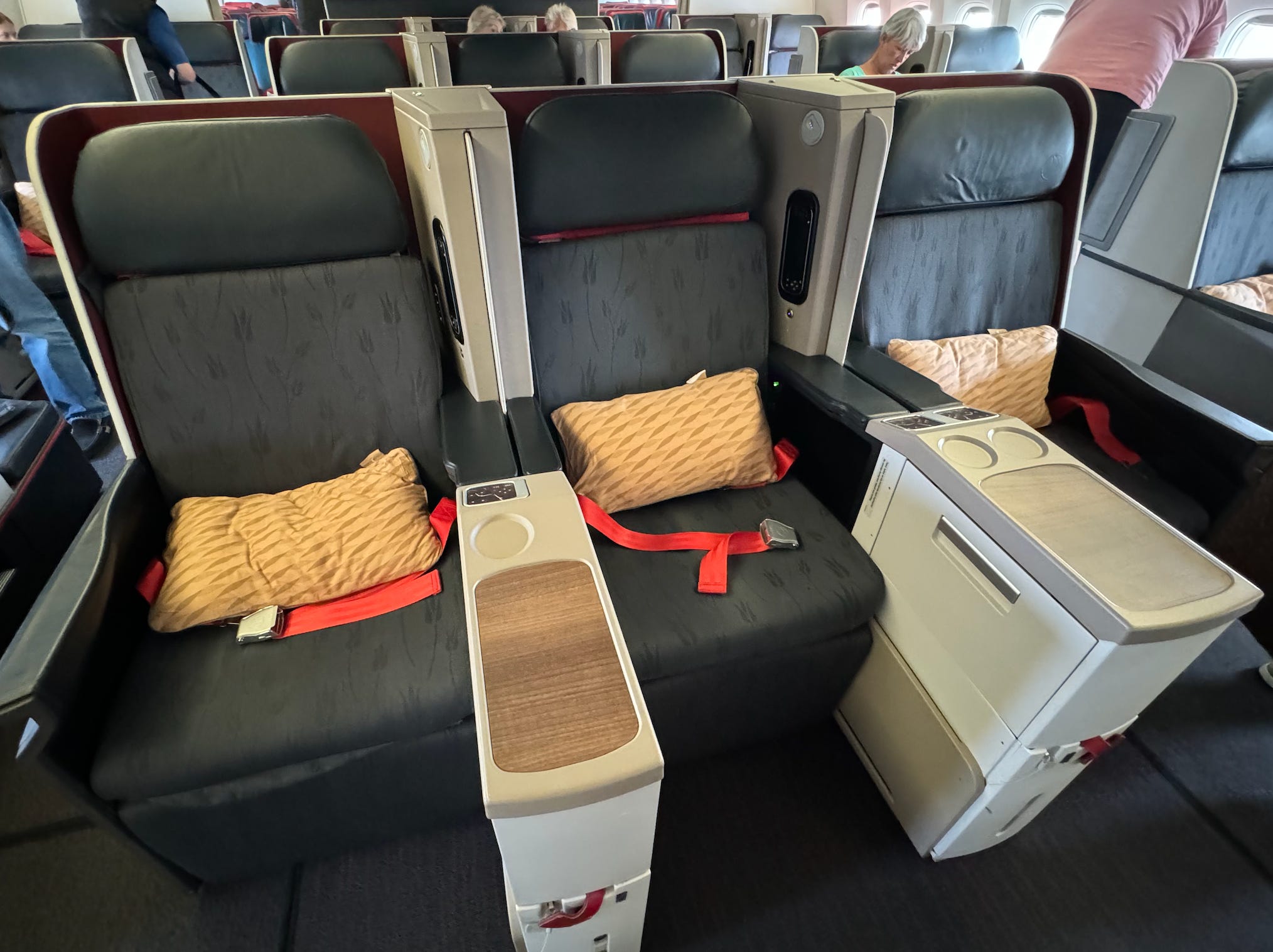 Row of seats on Turkish Airlines flight 