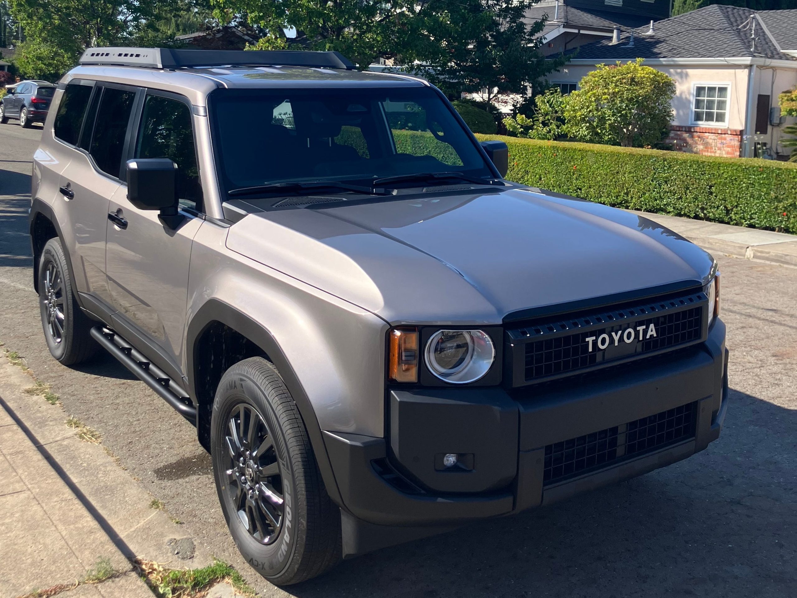 The Toyota Land Cruiser parked on a suburban street in Silicon Valley