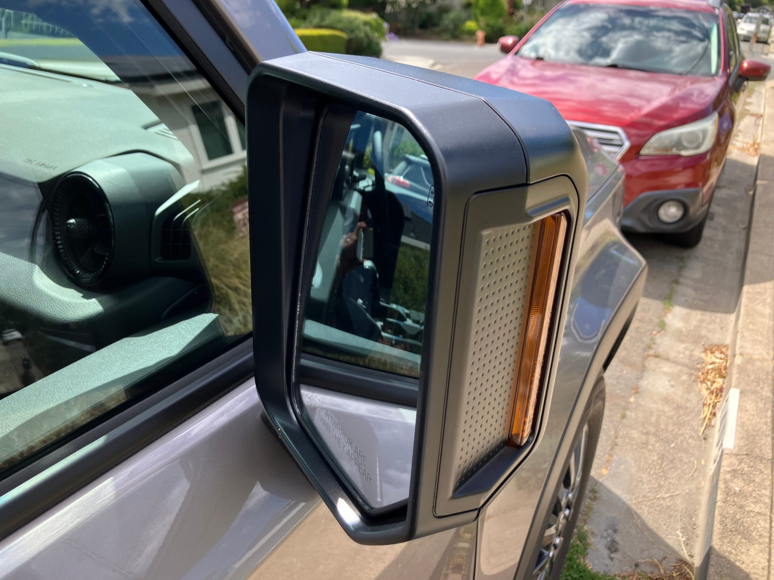 The right wing mirror of the new Toyota Land Cruiser