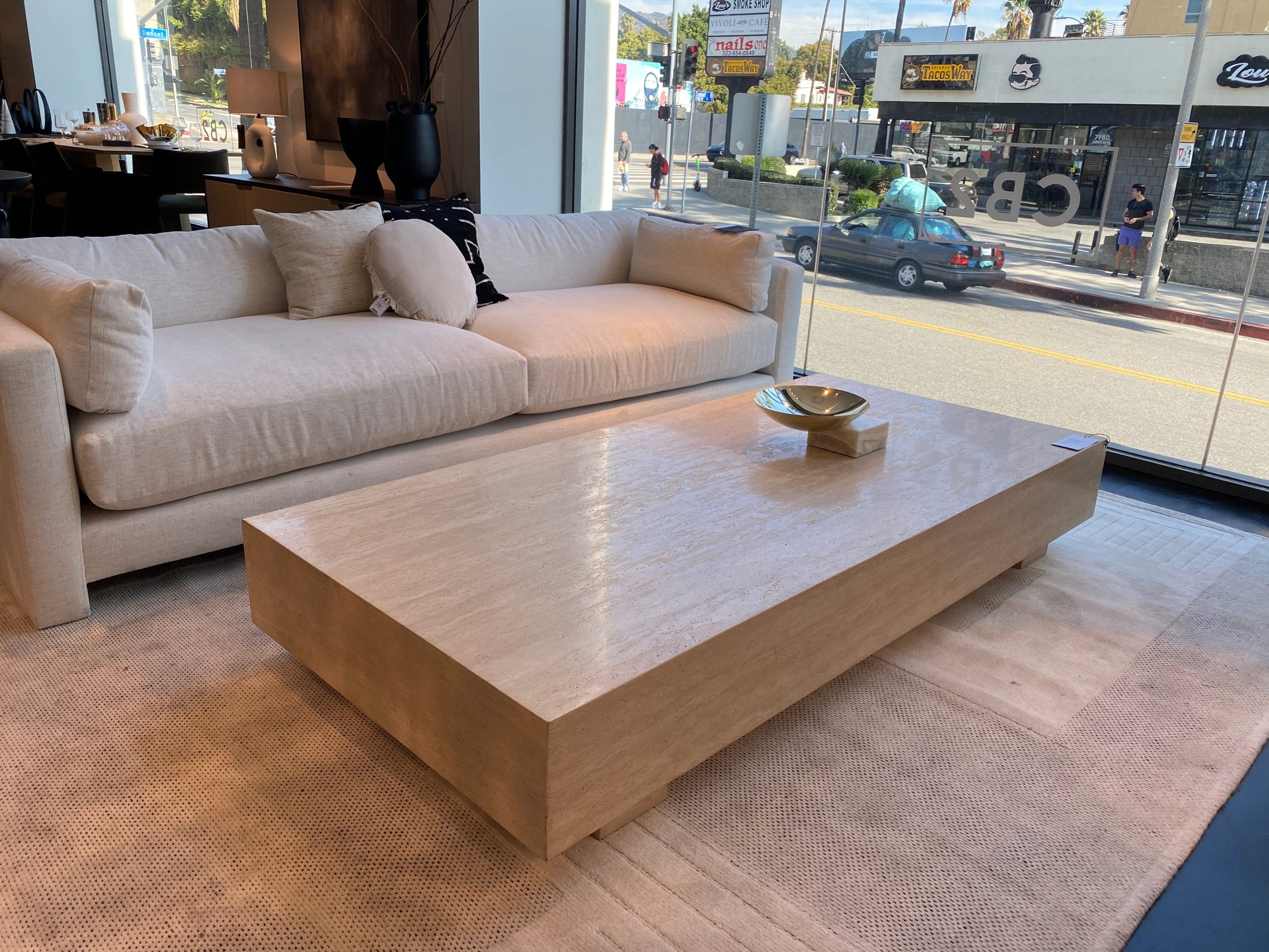 Large solid coffee table