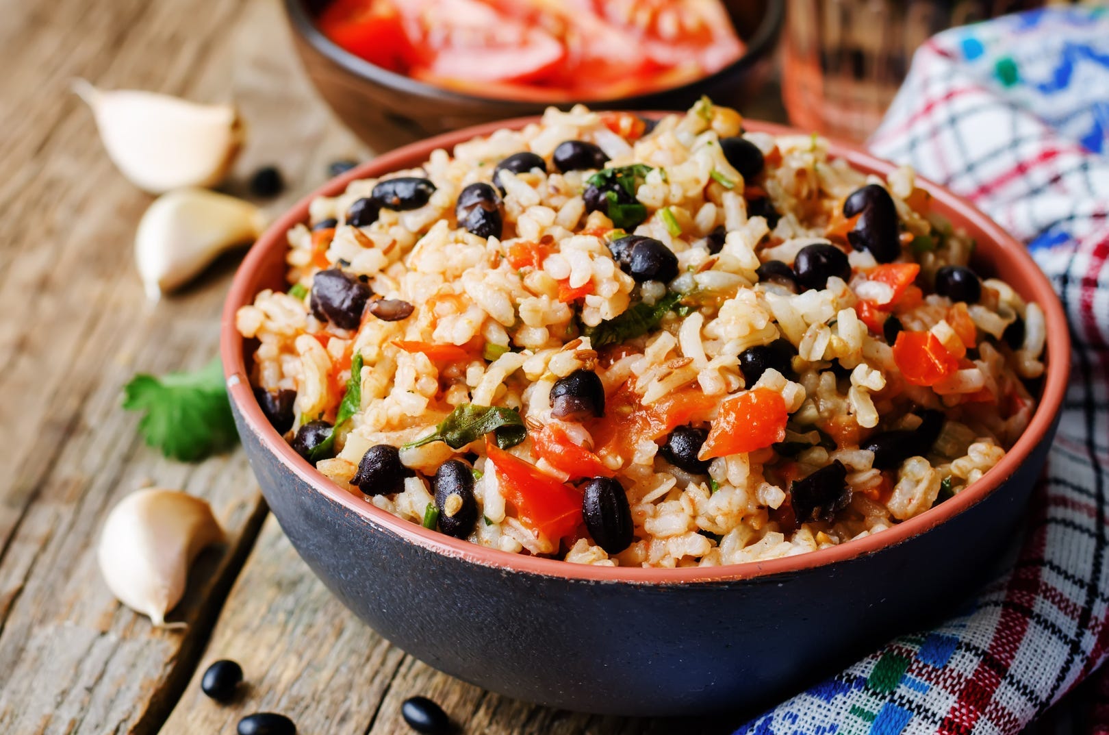 bowl of beans and rice