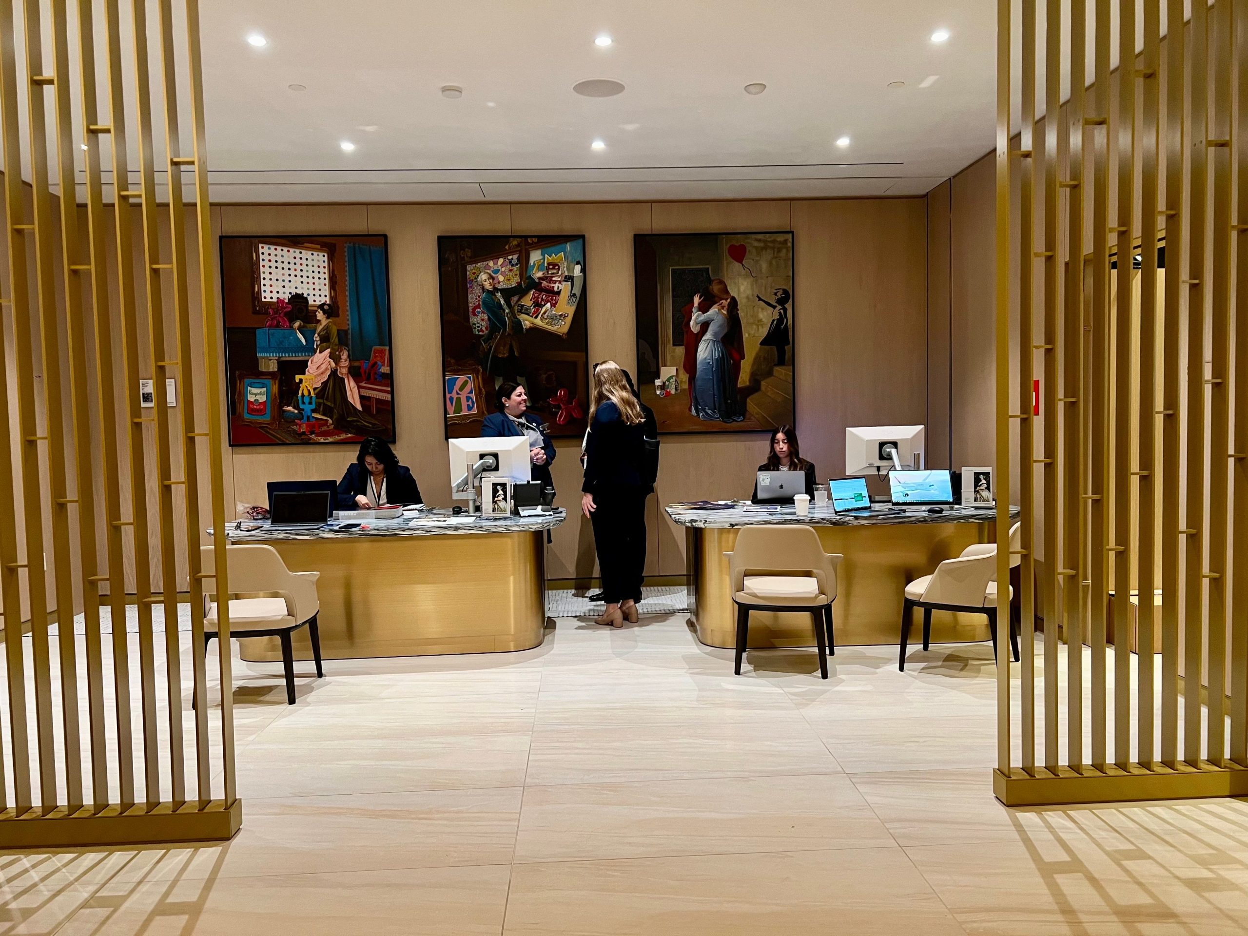 The check-in area at Delta One business class.