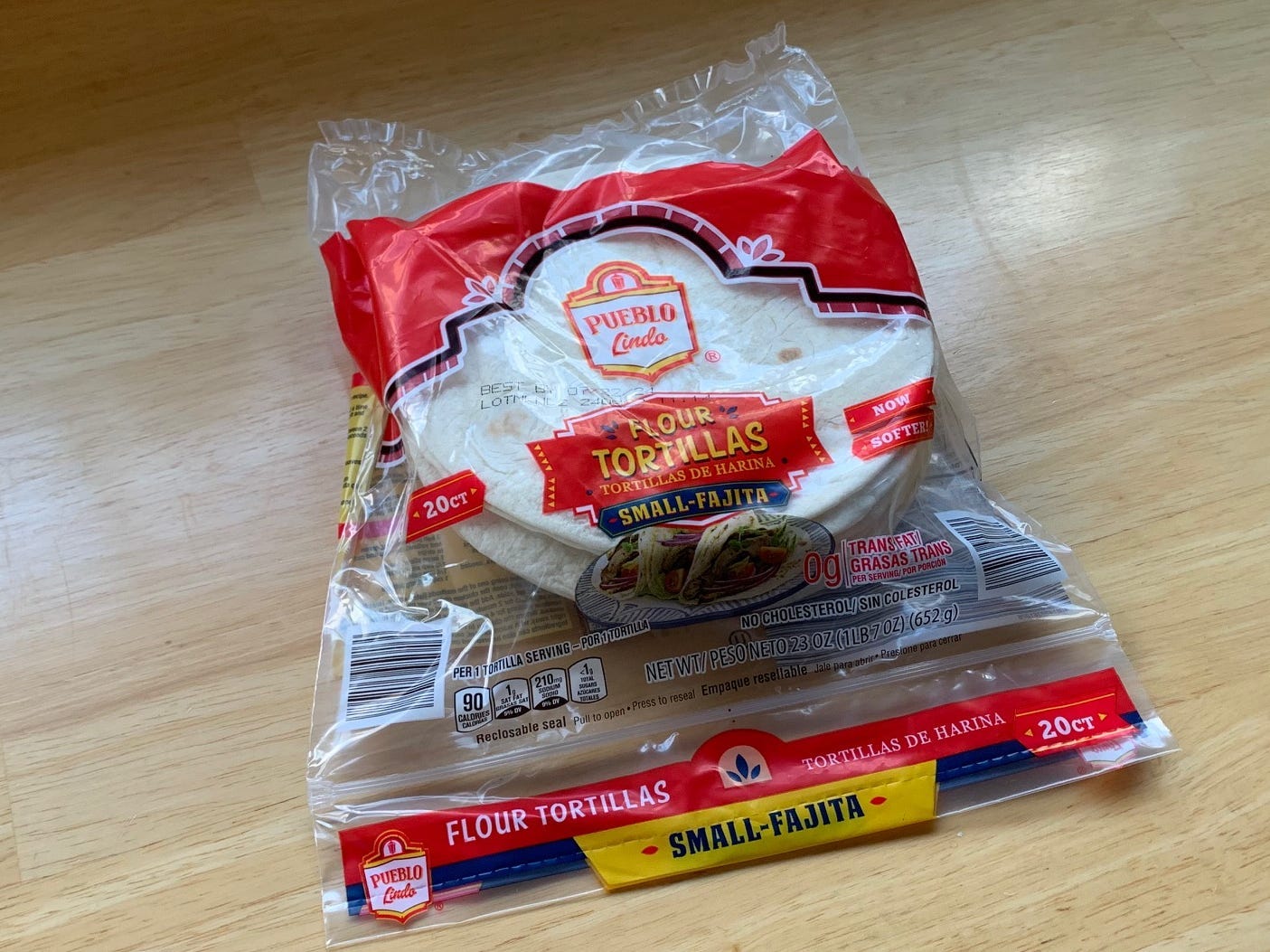 pack of flour tortillas on a kitchen counter