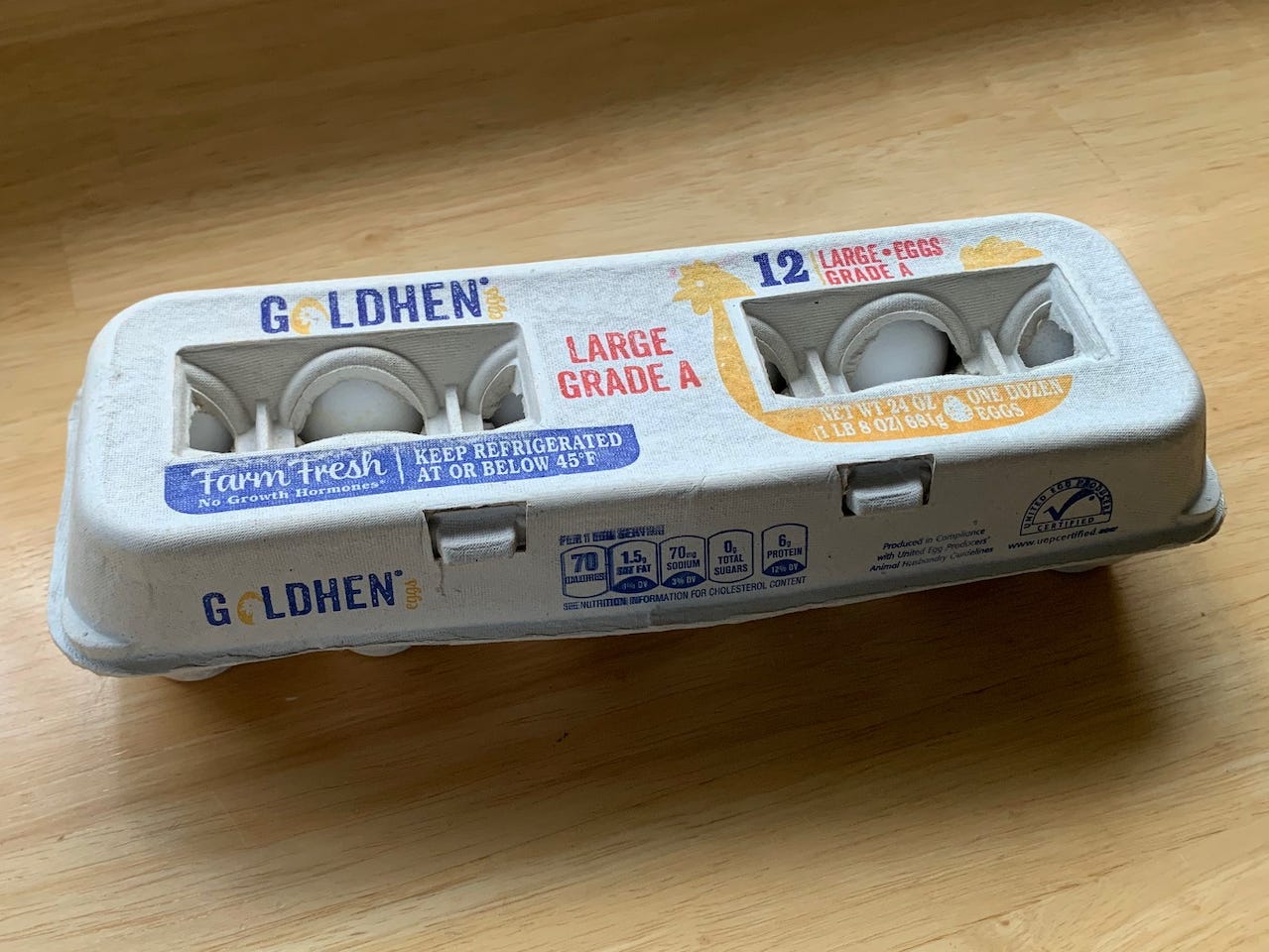 a carton of eggs on a kitchen counter