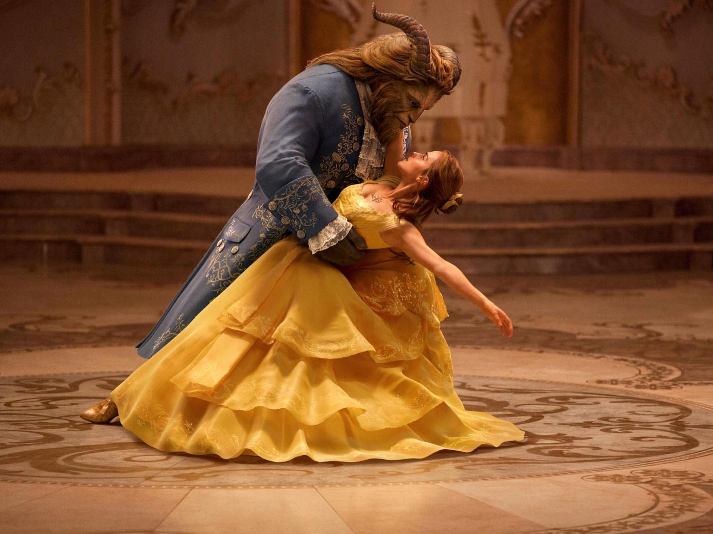 a still from the 2017 live-action adaptation of the beauty and the beast