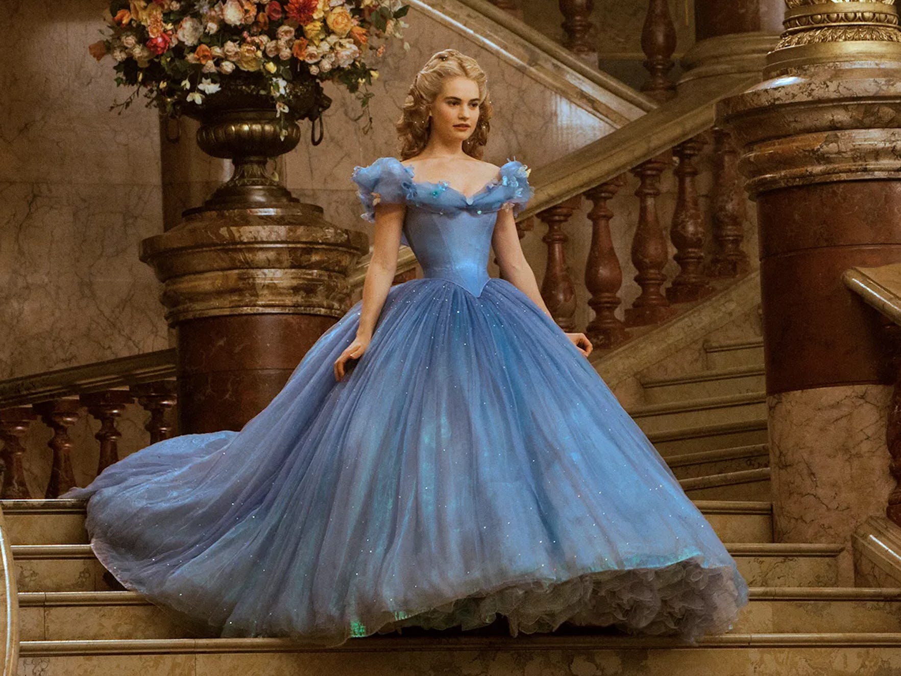 a still from the 2015 live-action adaptation of cinderella