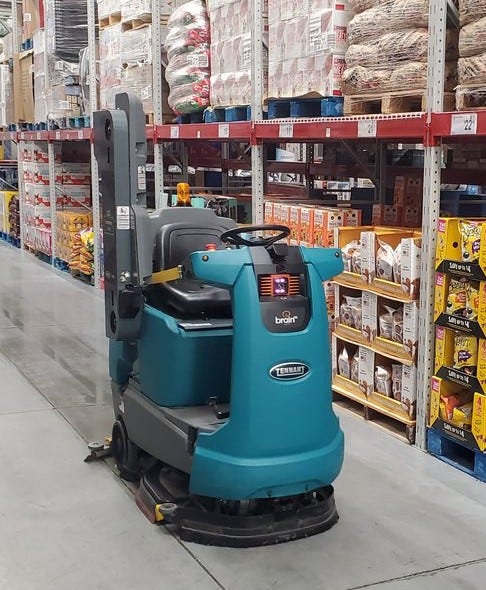 An autonomous floor scrubber at Sam's Club.