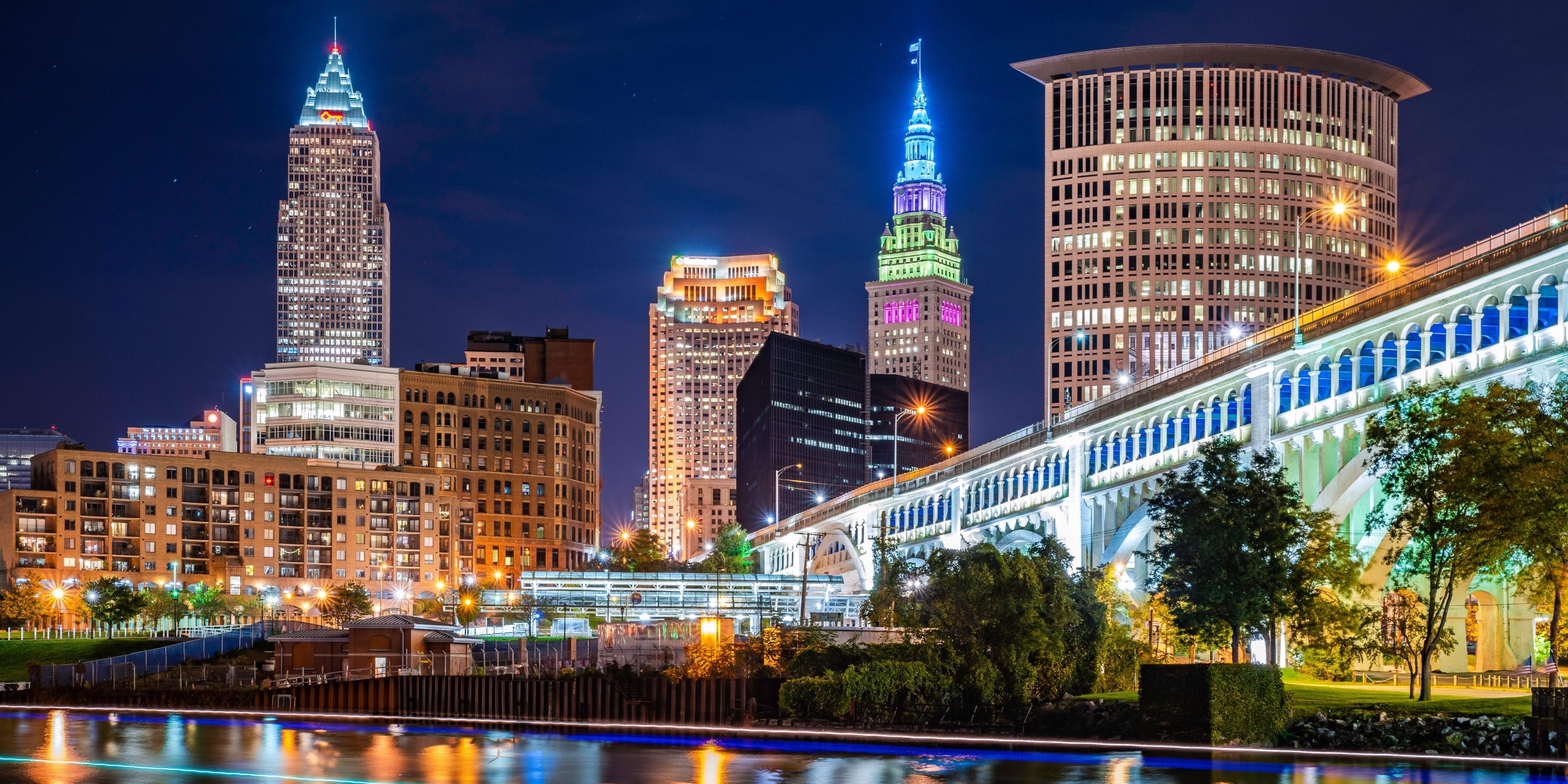 Skyline of Cleveland, Ohio.