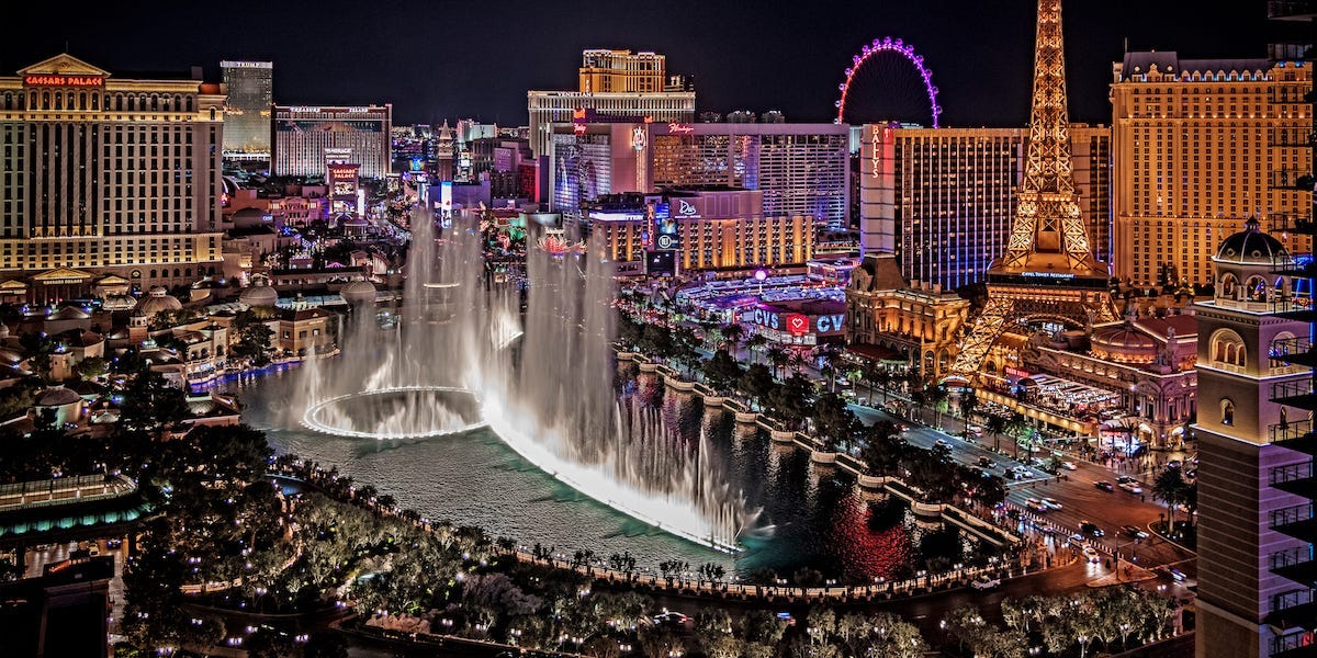 The Las Vegas Strip at night.