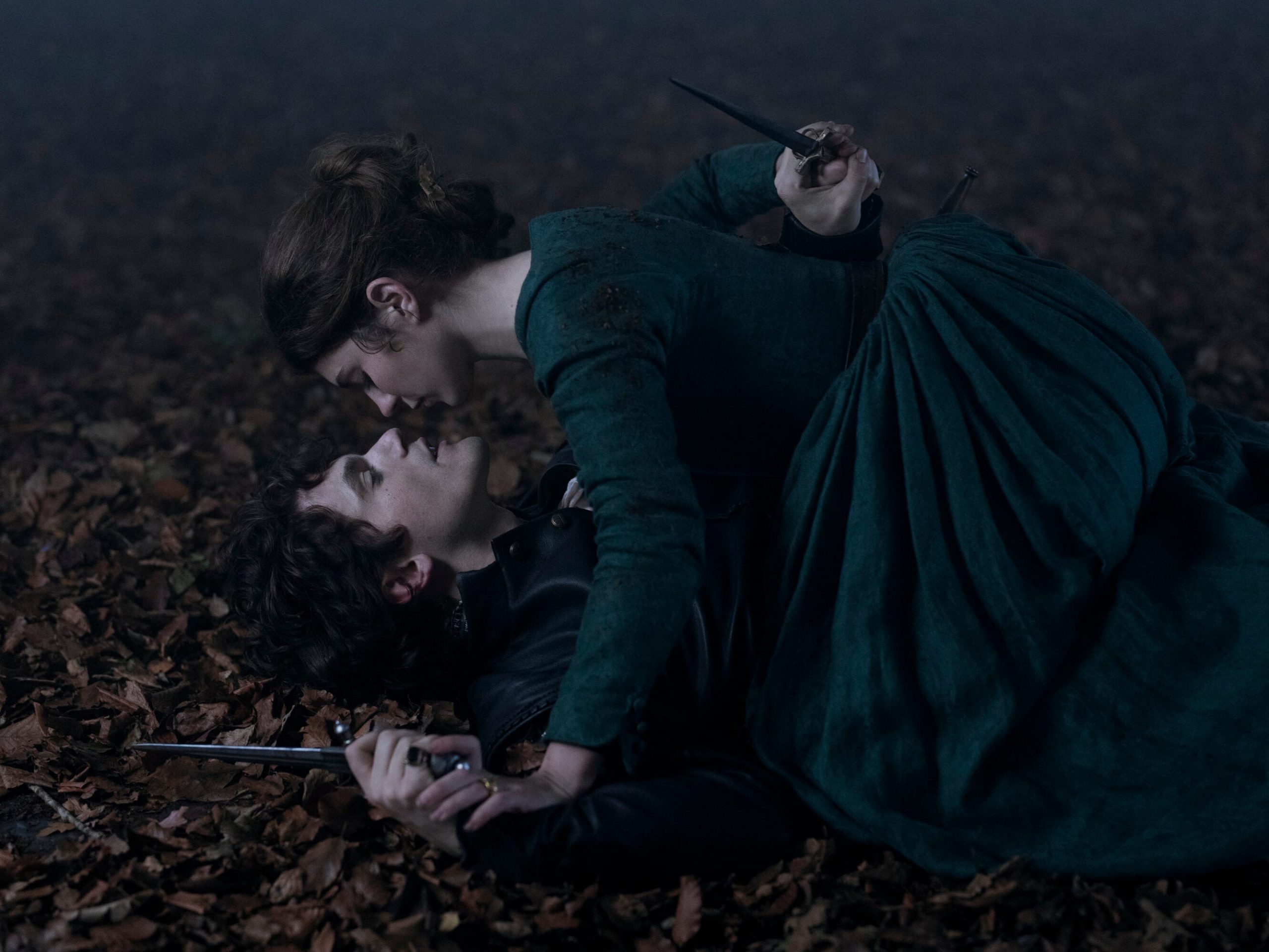 Emily Bader as Lady Jane Grey and Edward Bluemel as Guildford Dudley in "My Lady Jane"